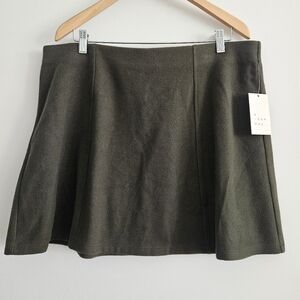 Women's Brushed Mini Skirt Olive Green Size XL NWT